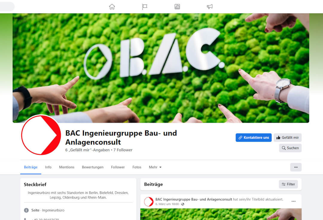 Ingenieurgruppe B.A.C. Facebook
