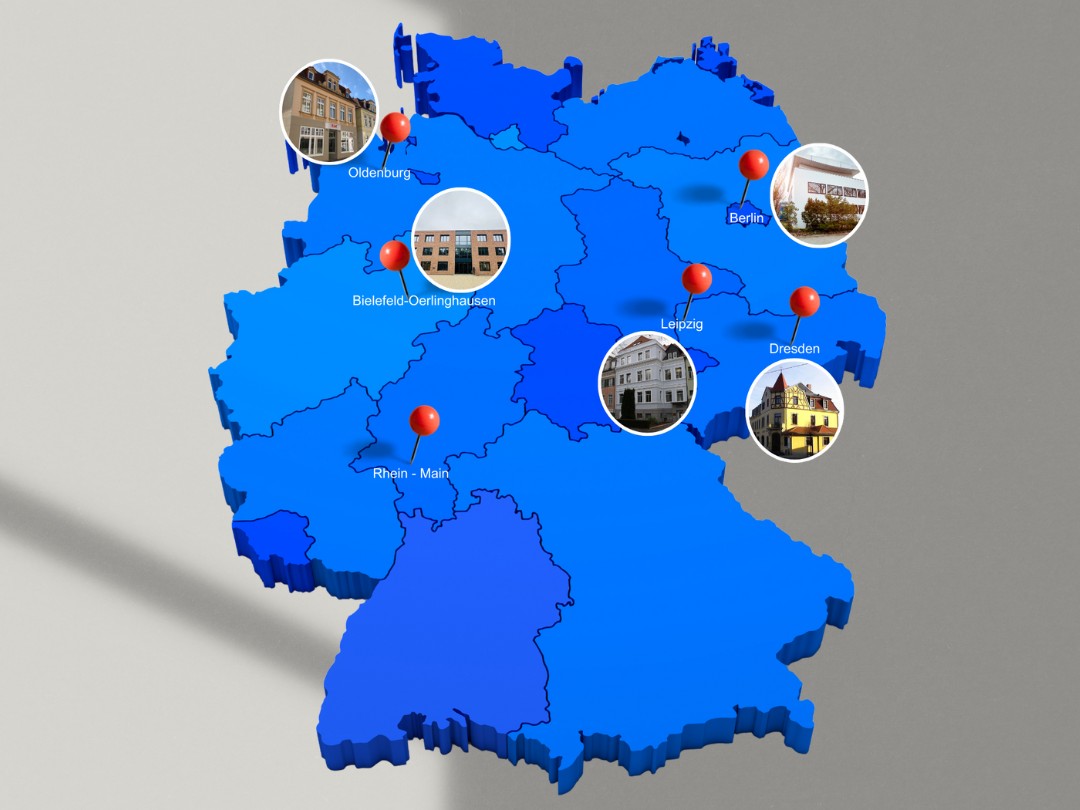 Deutschlandkarte mit den BAC Standorten