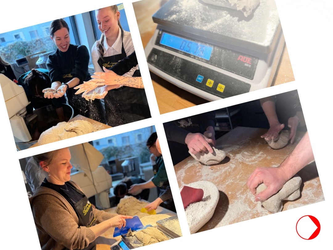 Unsere Kollegen holen den Teig aus der Maschine