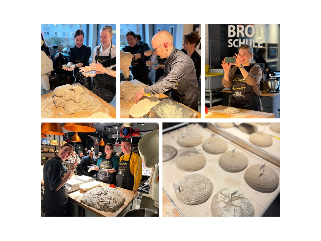 Unser Team beim kneten und falten der Brote